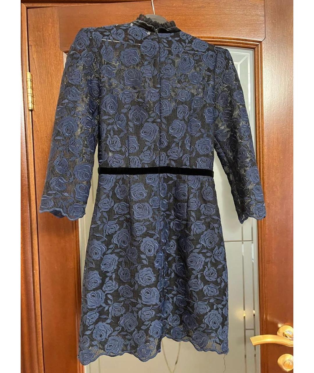SANDRO Темно-синее кружевное коктейльное платье, фото 2