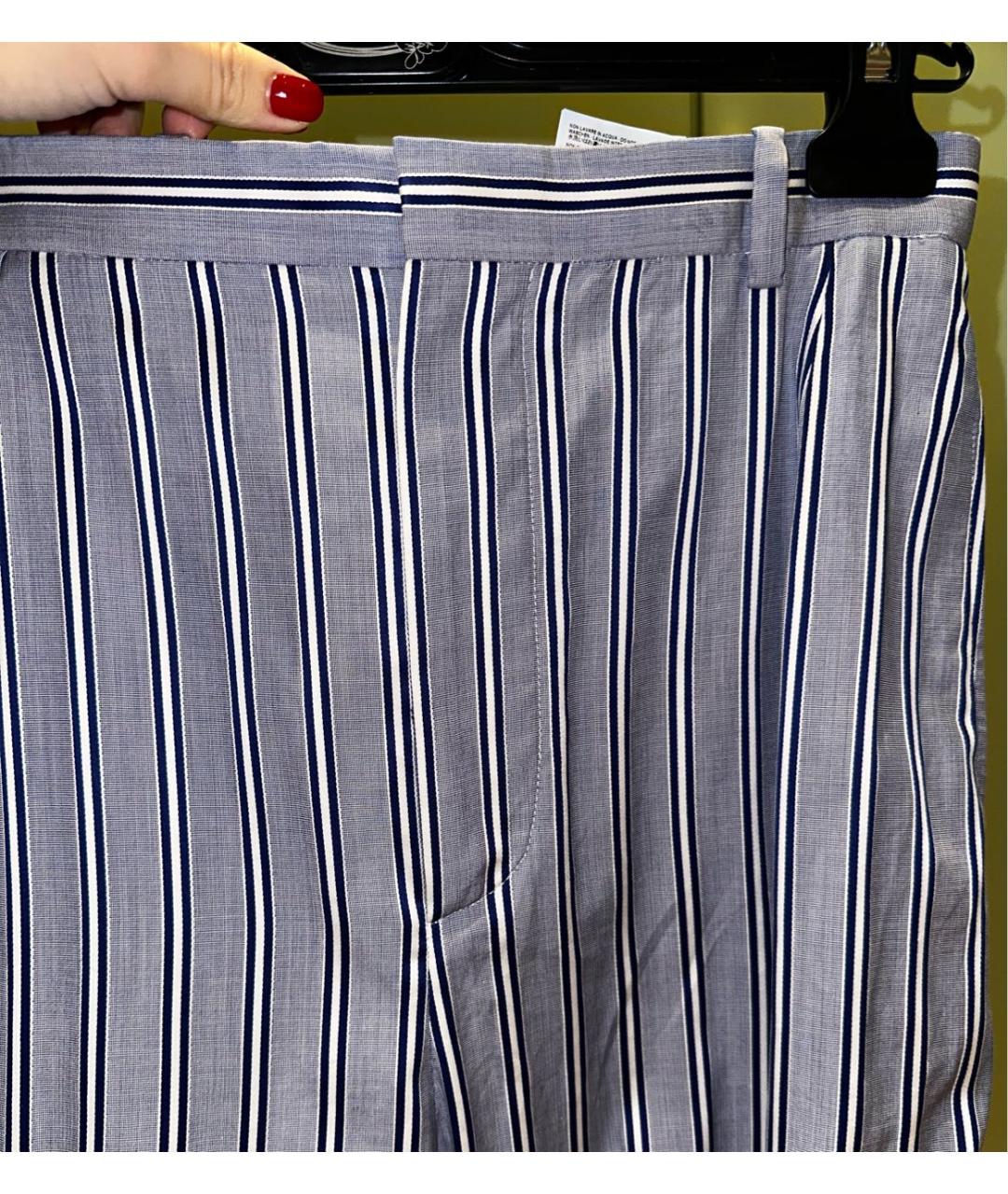 BALENCIAGA Голубые хлопковые брюки широкие, фото 4