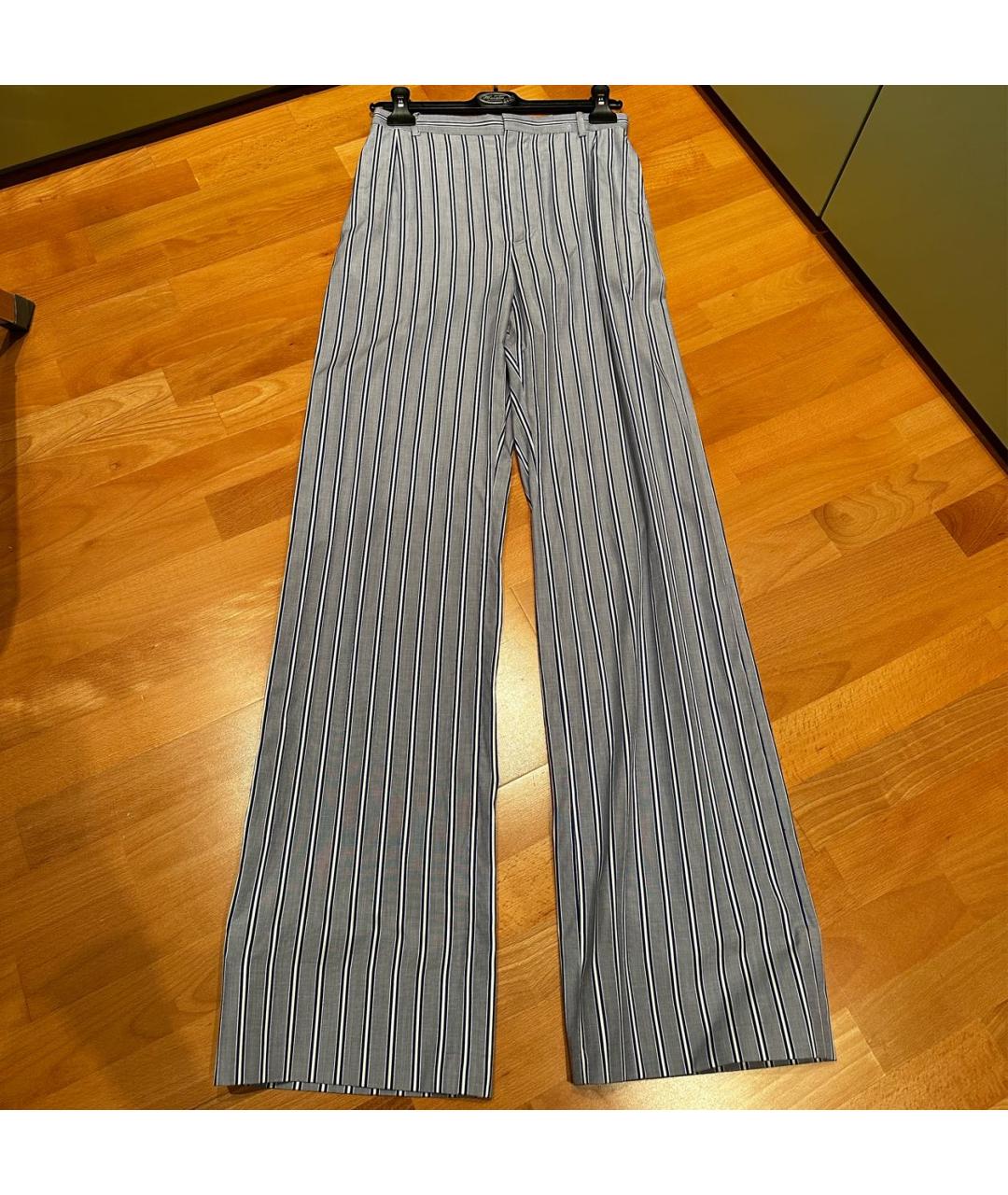 BALENCIAGA Голубые хлопковые брюки широкие, фото 6