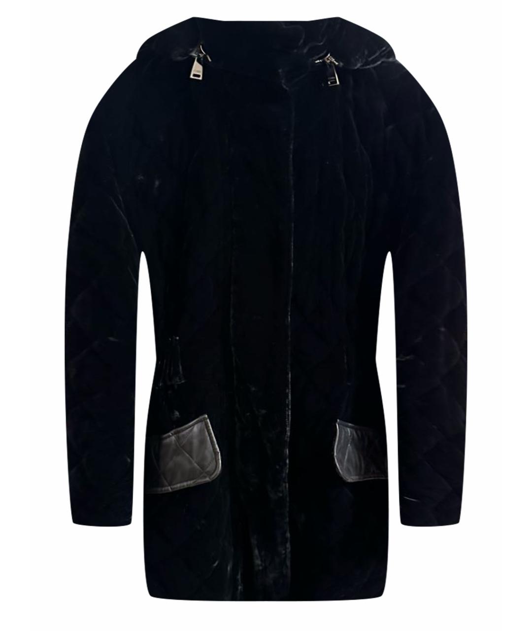 FENDI Черное велюровое пальто, фото 1