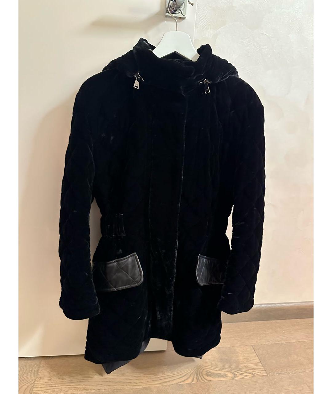 FENDI Черное велюровое пальто, фото 6