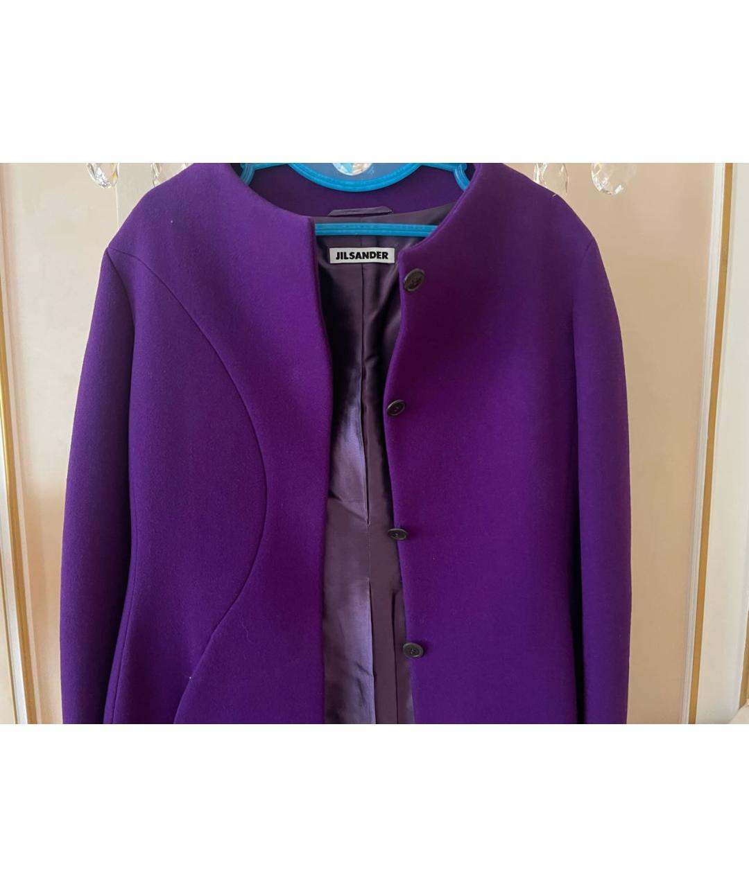 JIL SANDER Фиолетовое шерстяное пальто, фото 2