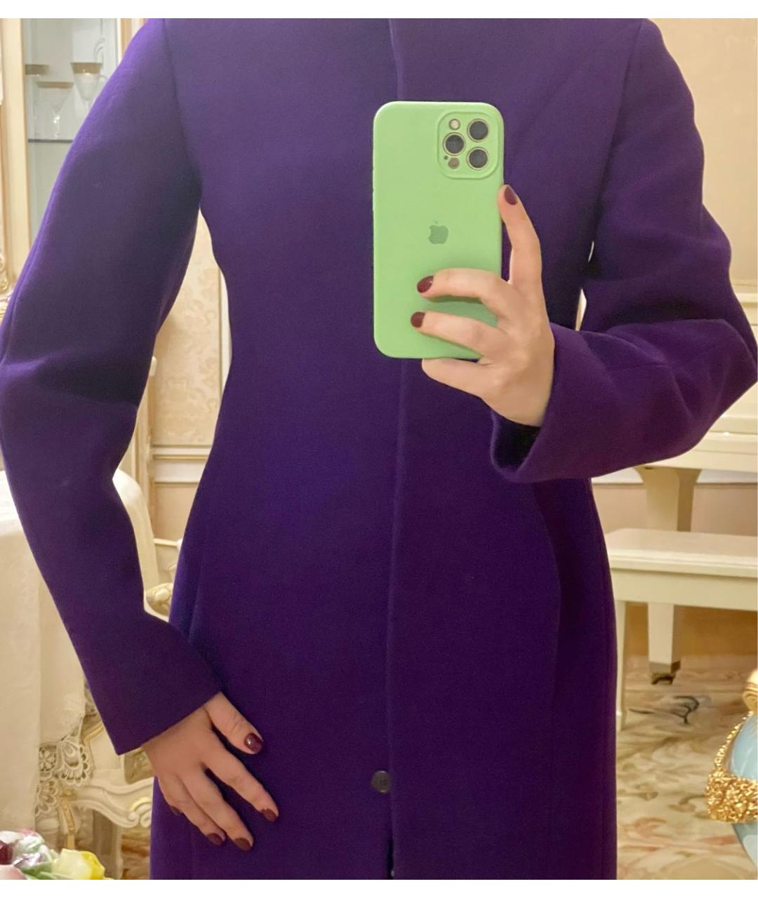 JIL SANDER Фиолетовое шерстяное пальто, фото 3