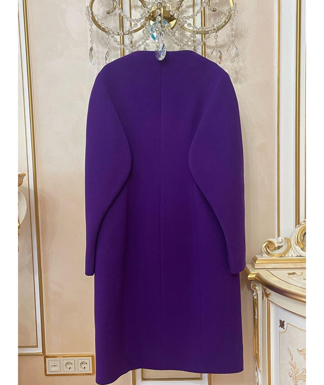 JIL SANDER Фиолетовое шерстяное пальто, фото 4