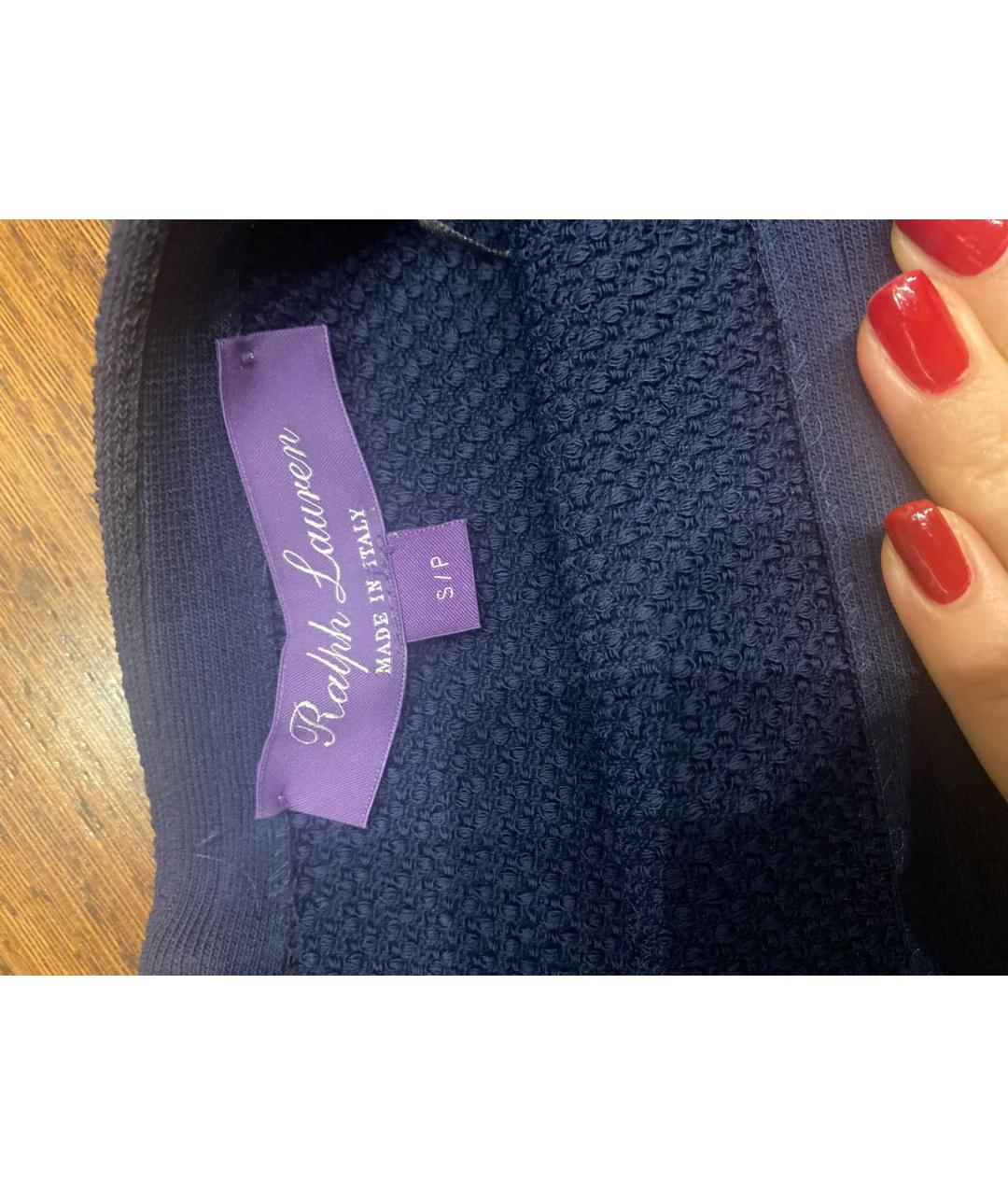 RALPH LAUREN Темно-синяя вискозная юбка миди, фото 3