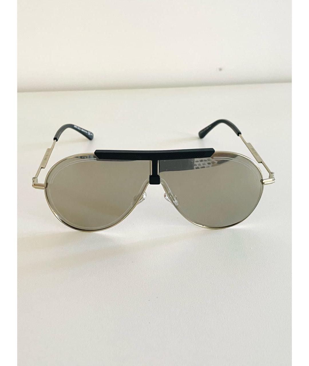JIMMY CHOO Золотые металлические солнцезащитные очки, фото 7