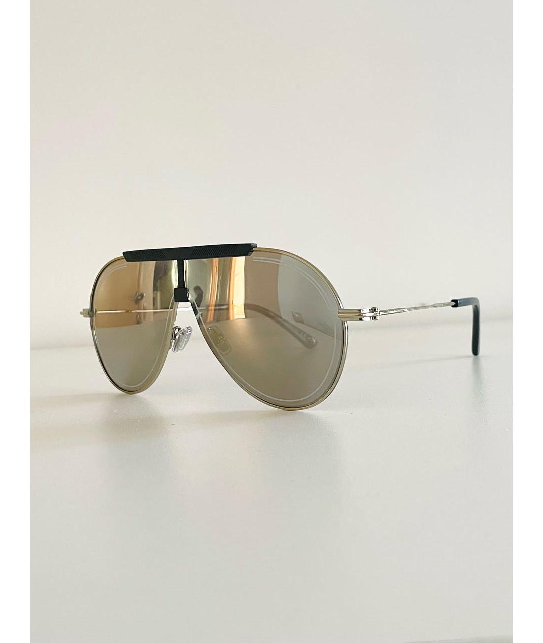 JIMMY CHOO Золотые металлические солнцезащитные очки, фото 2
