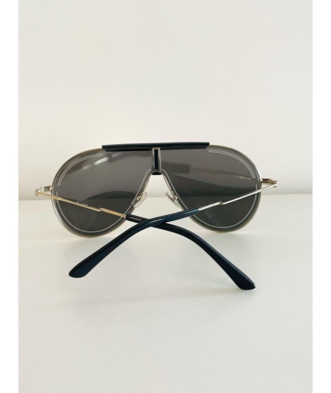JIMMY CHOO Золотые металлические солнцезащитные очки, фото 4