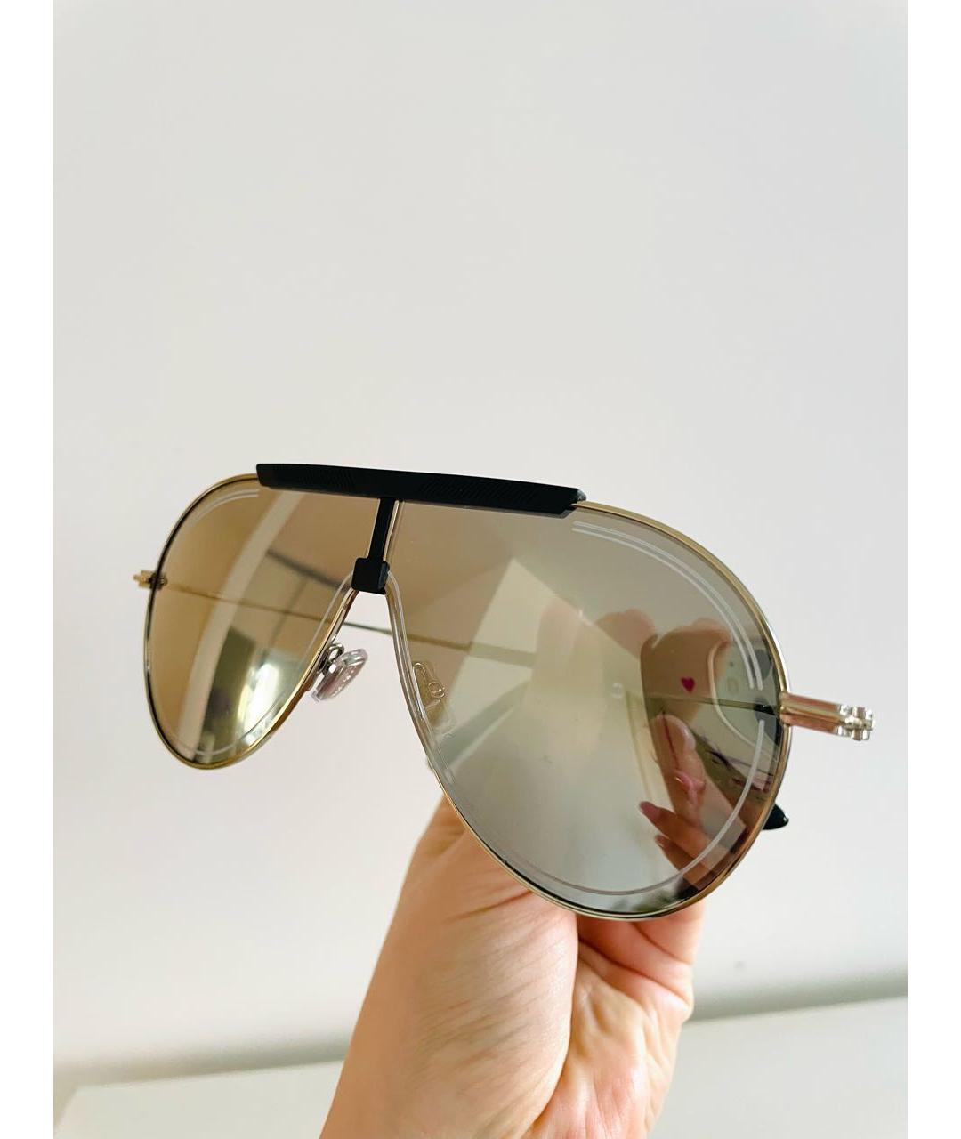 JIMMY CHOO Золотые металлические солнцезащитные очки, фото 6