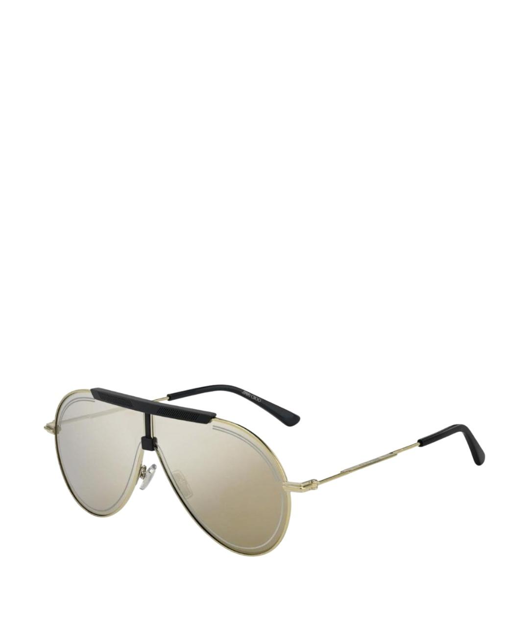 JIMMY CHOO Золотые металлические солнцезащитные очки, фото 1