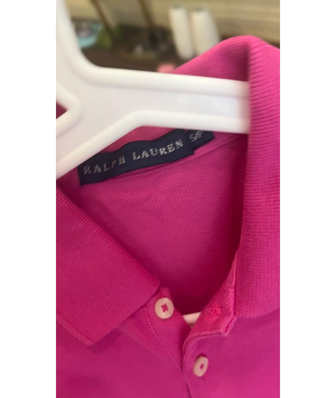 POLO RALPH LAUREN Розовое хлопковое повседневное платье, фото 4