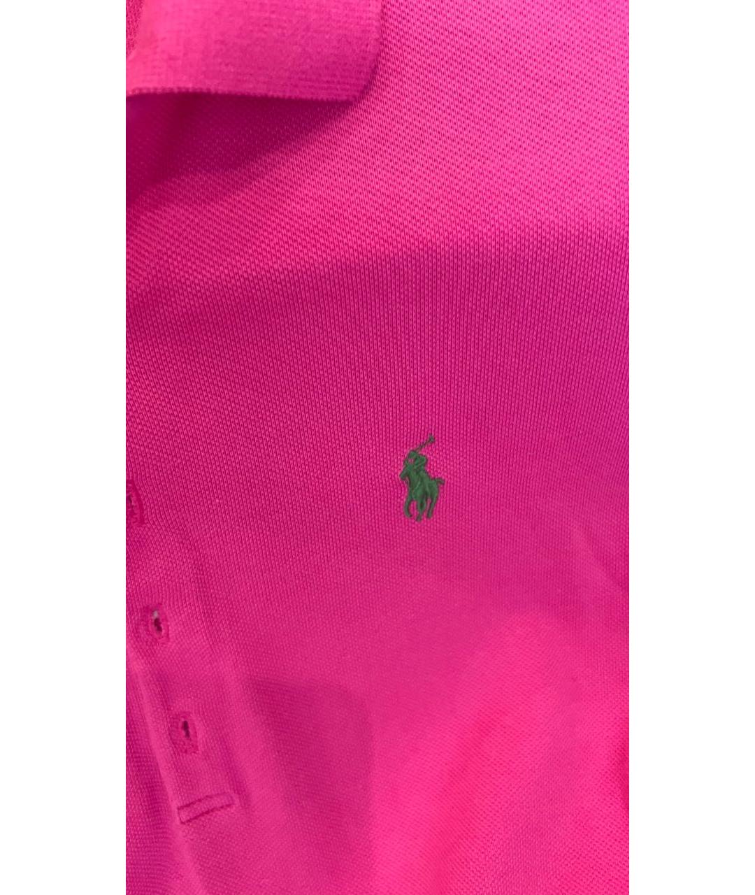 POLO RALPH LAUREN Розовое хлопковое повседневное платье, фото 3