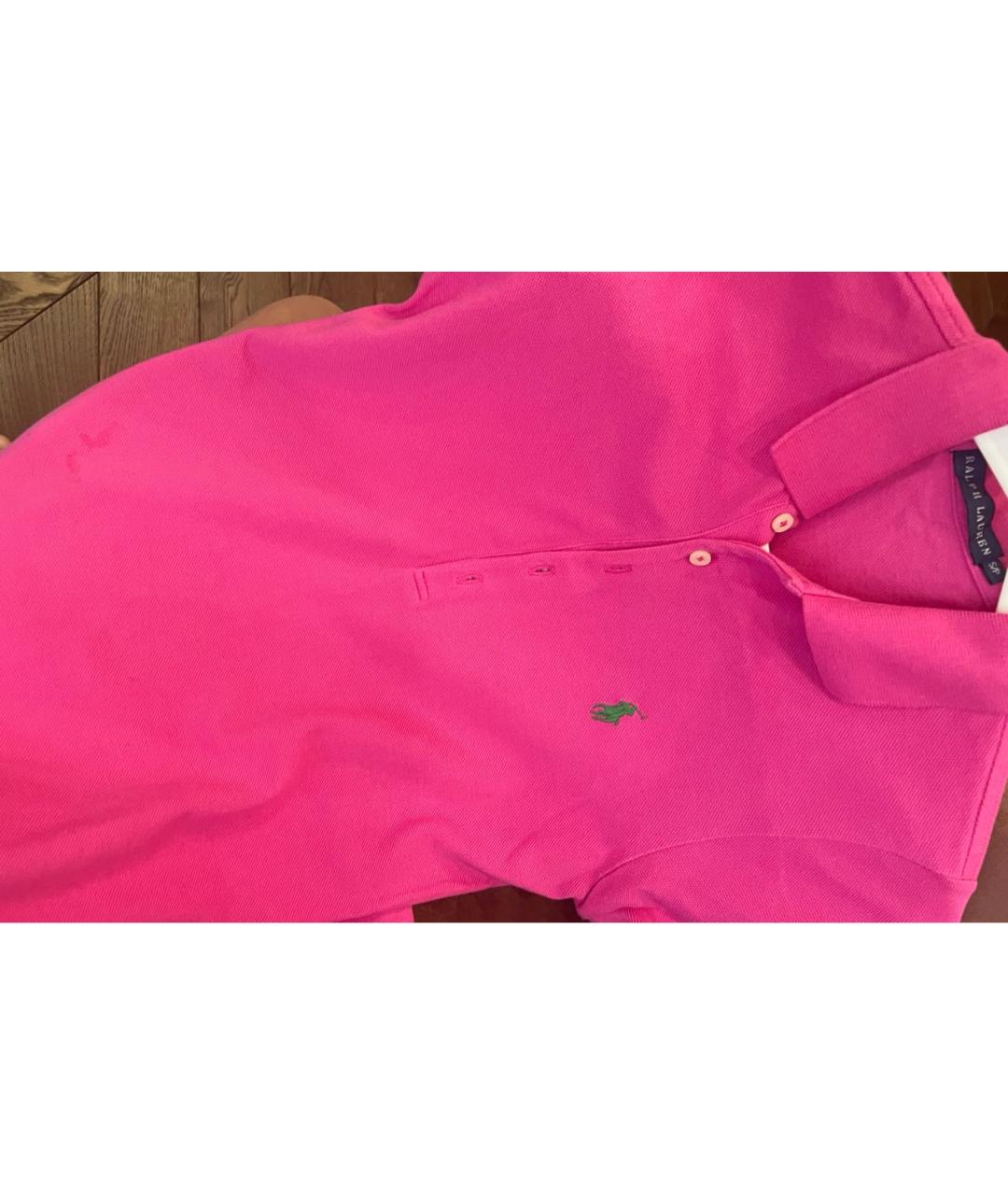 POLO RALPH LAUREN Розовое хлопковое повседневное платье, фото 7