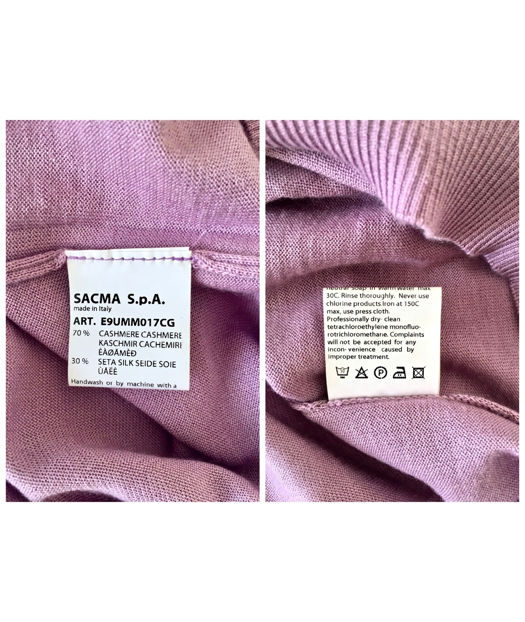 BILANCIONI Фиолетовый кашемировый джемпер / свитер, фото 4