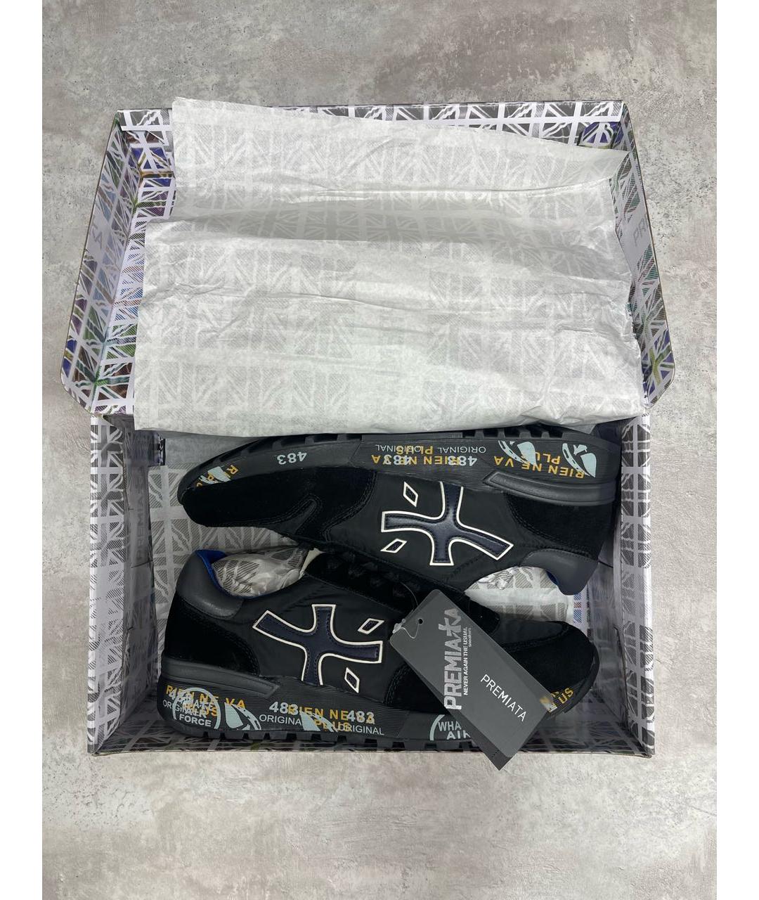 PREMIATA Черные замшевые низкие кроссовки / кеды, фото 5