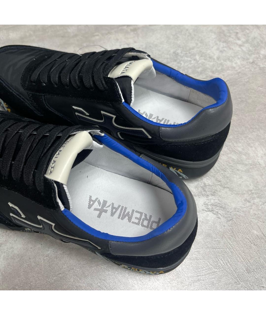 PREMIATA Черные замшевые низкие кроссовки / кеды, фото 4