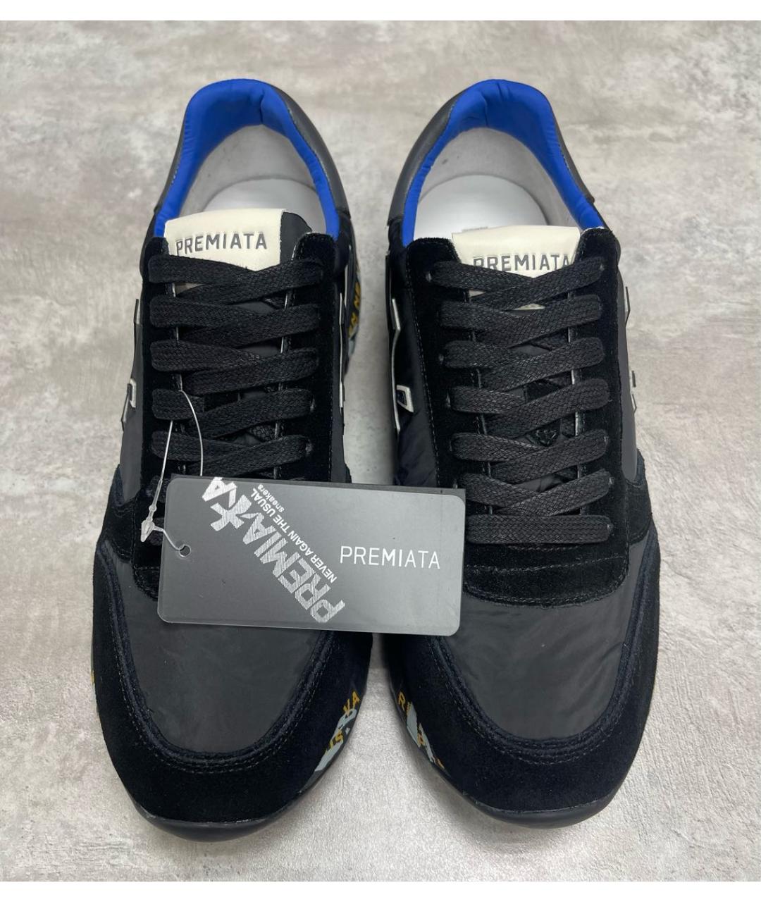 PREMIATA Черные замшевые низкие кроссовки / кеды, фото 2