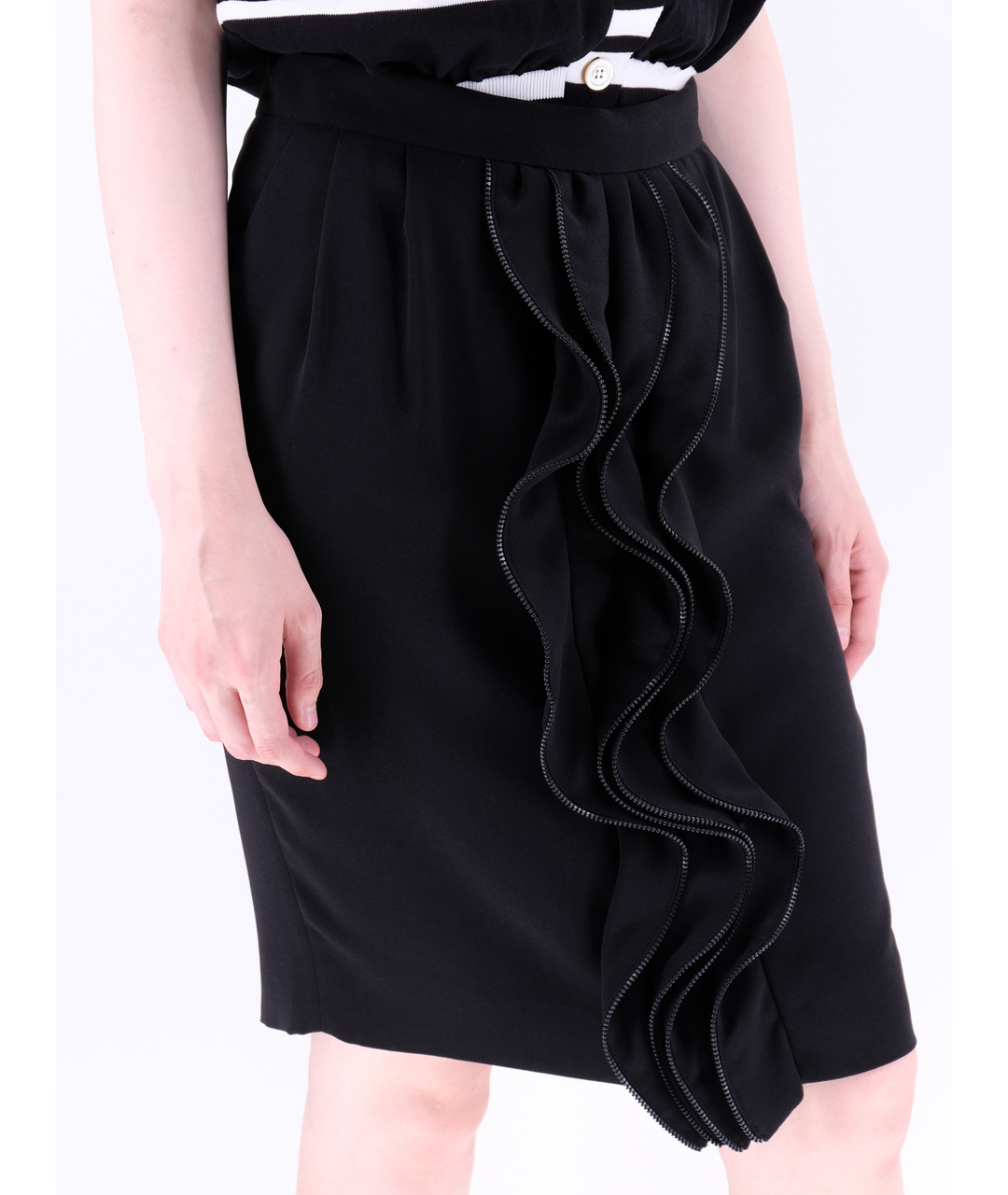 MOSCHINO Черная полиэстеровая юбка миди, фото 2