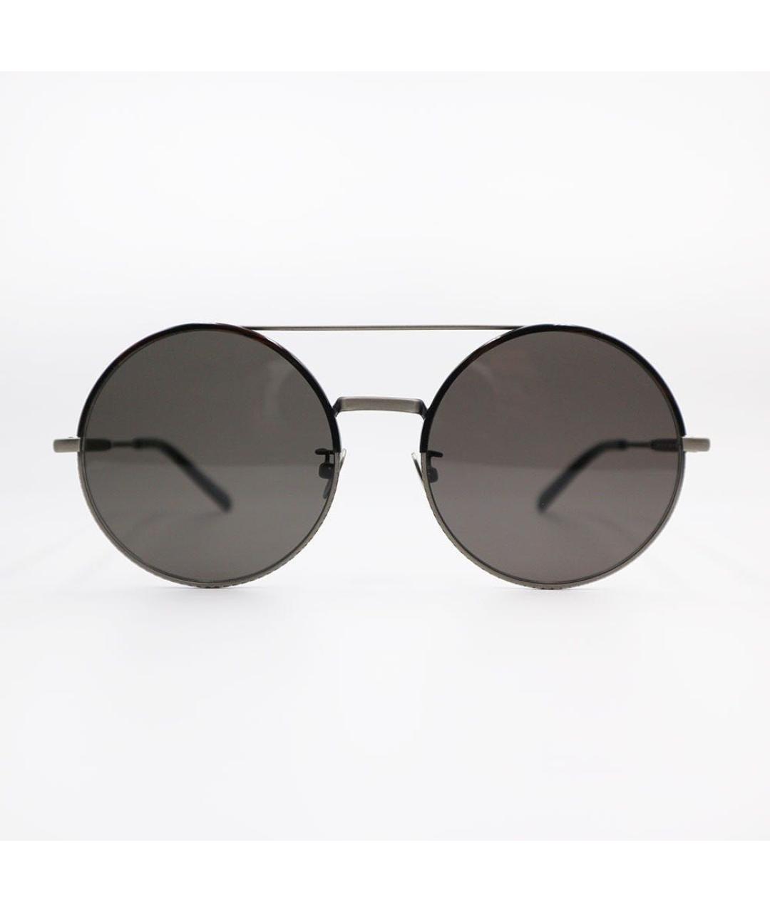 BOTTEGA VENETA Антрацитовые металлические солнцезащитные очки, фото 7
