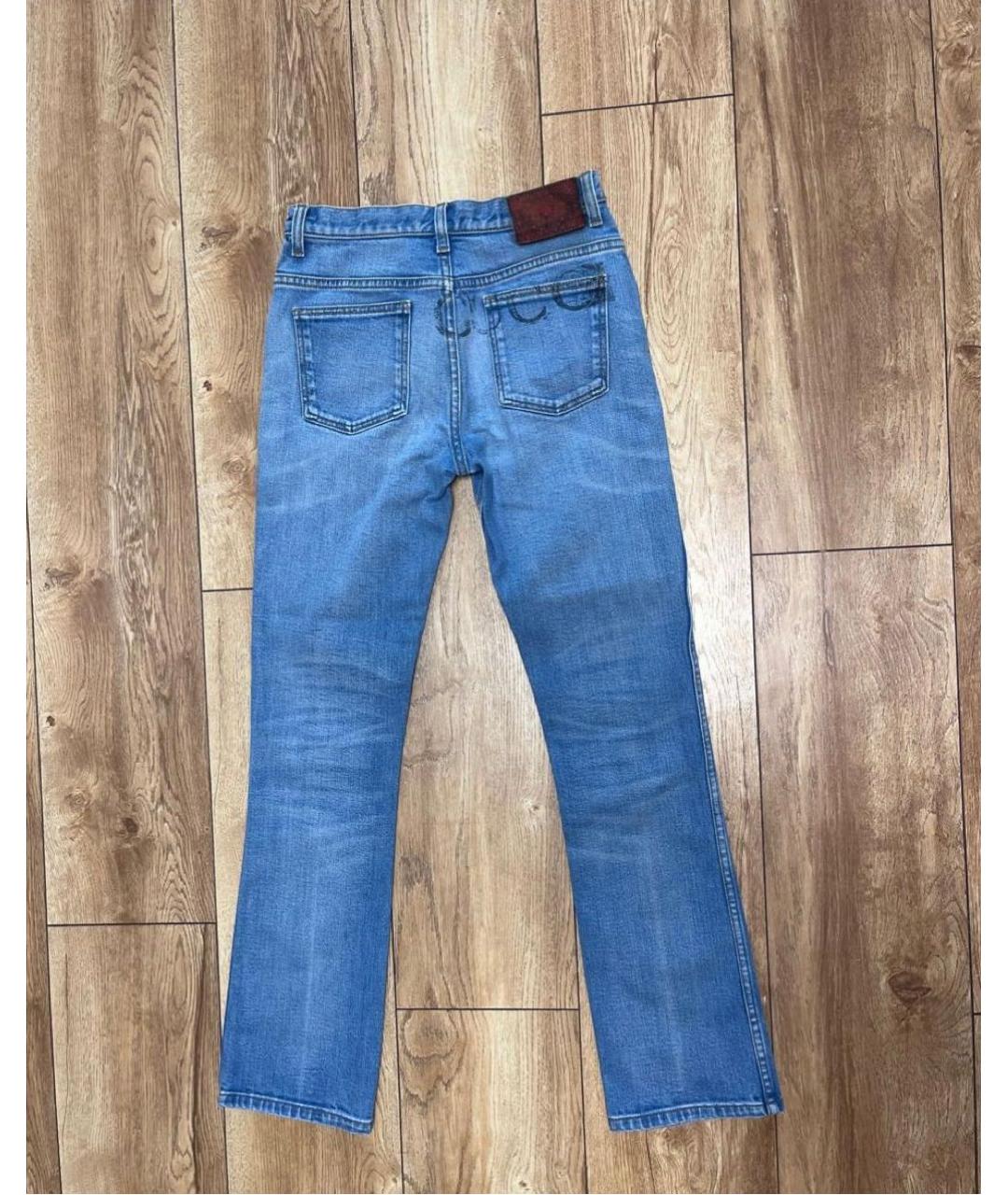 GUCCI Синие хлопковые прямые джинсы, фото 2