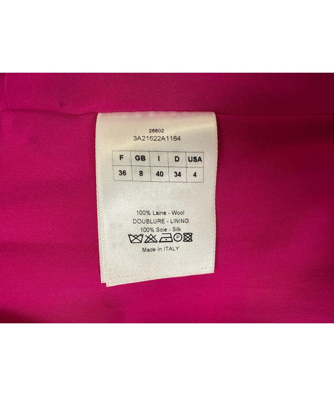 CHRISTIAN DIOR Фуксия шерстяное коктейльное платье, фото 5