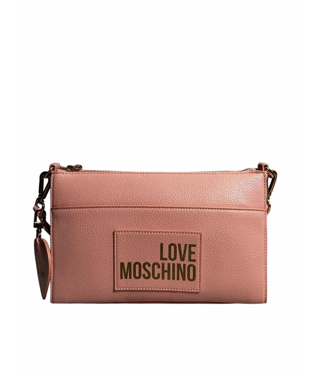 LOVE MOSCHINO Коралловая сумка с короткими ручками из искусственной кожи, фото 1