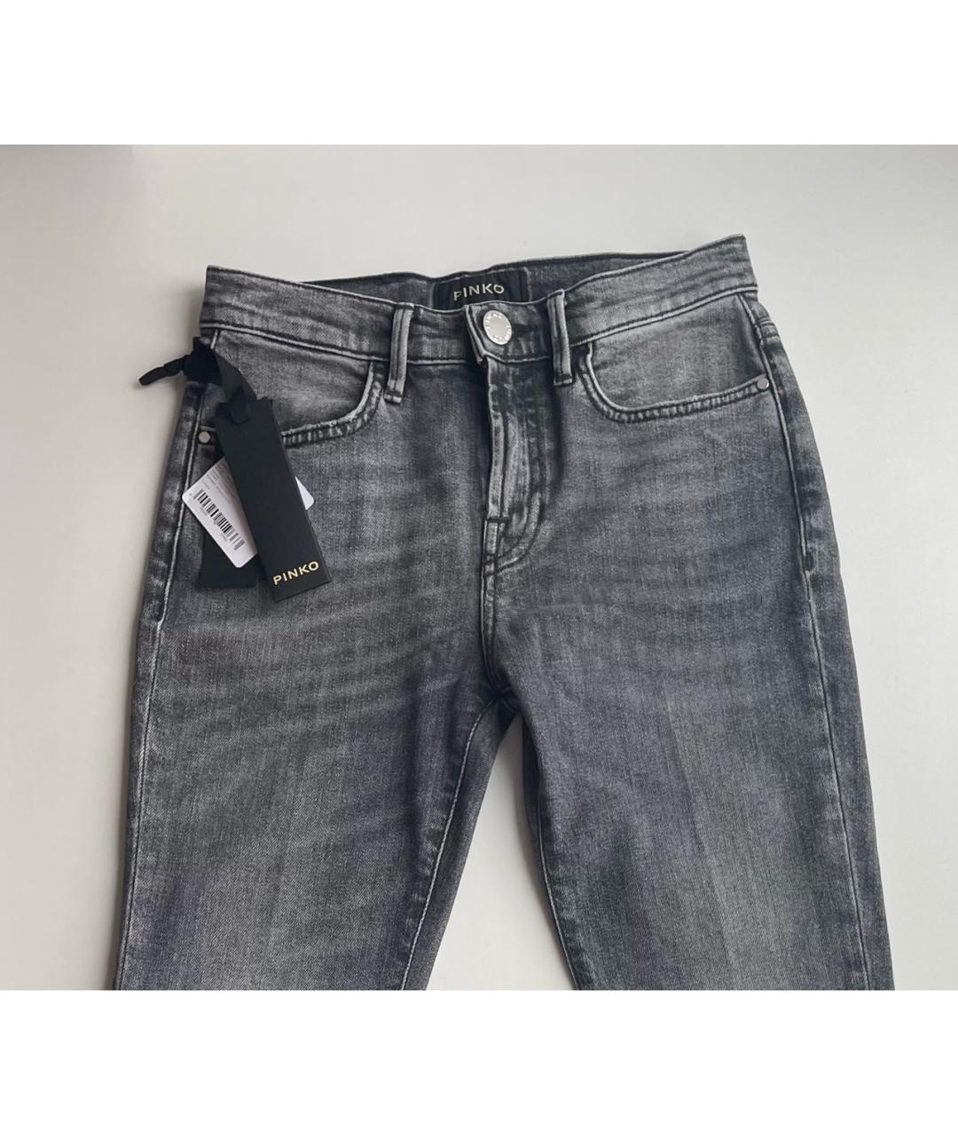 PINKO Серые хлопко-эластановые джинсы клеш, фото 4