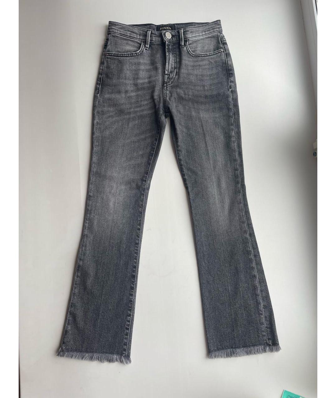 PINKO Серые хлопко-эластановые джинсы клеш, фото 5
