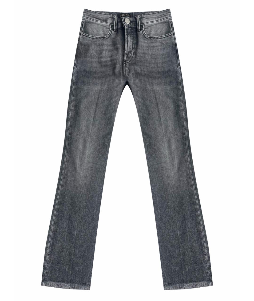 PINKO Серые хлопко-эластановые джинсы клеш, фото 1