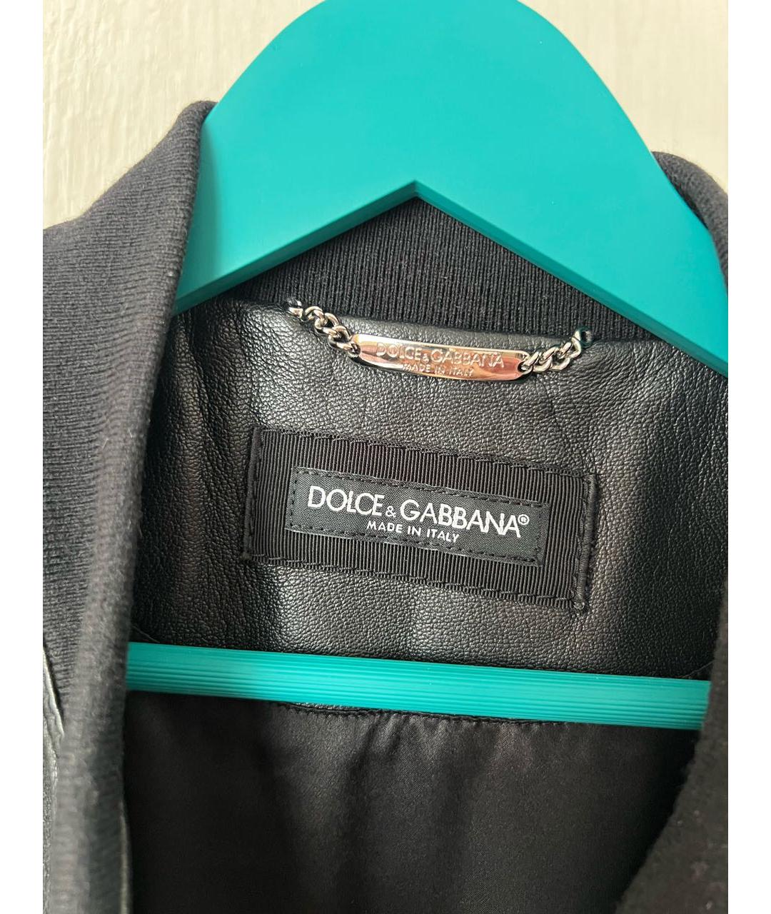 DOLCE&GABBANA Черная кожаная куртка, фото 3