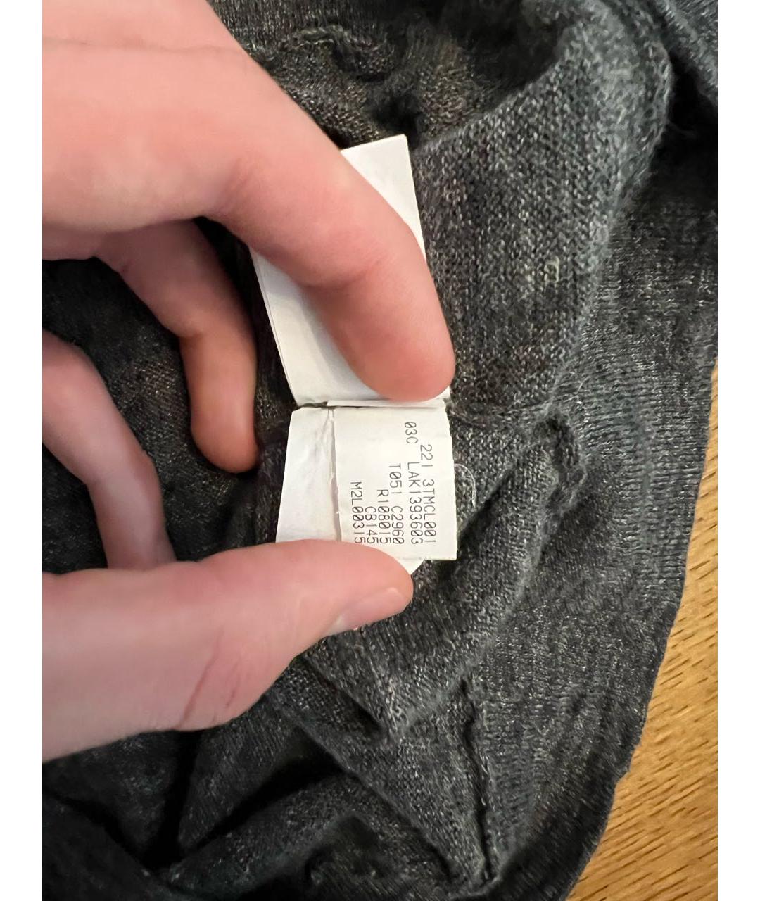BRUNELLO CUCINELLI Антрацитовое хлопко-леновое поло с коротким рукавом, фото 5