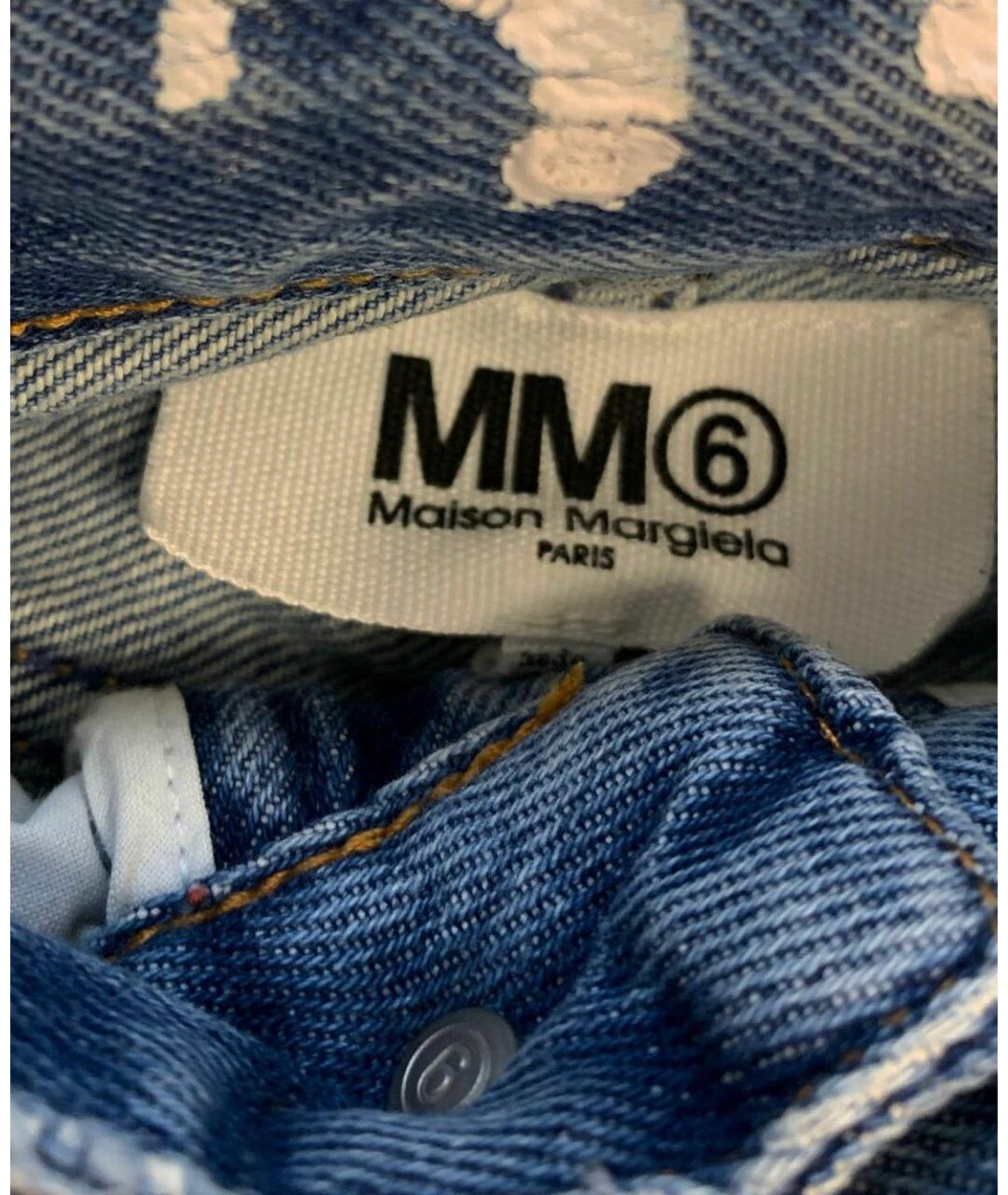 MM6 MAISON MARGIELA Голубые прямые джинсы, фото 3