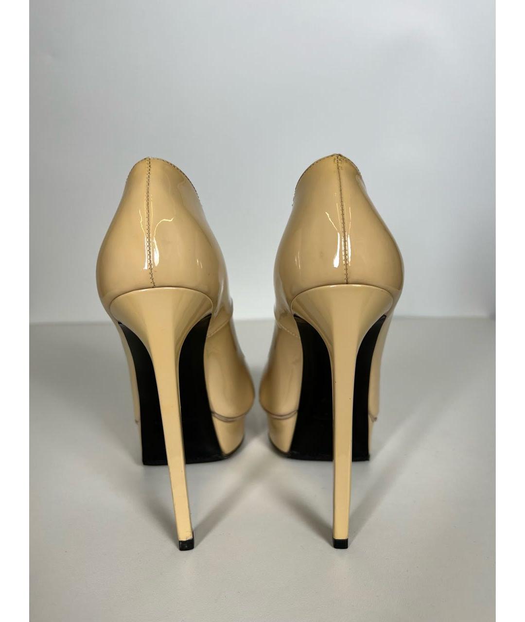 SAINT LAURENT Бежевые кожаные туфли, фото 3