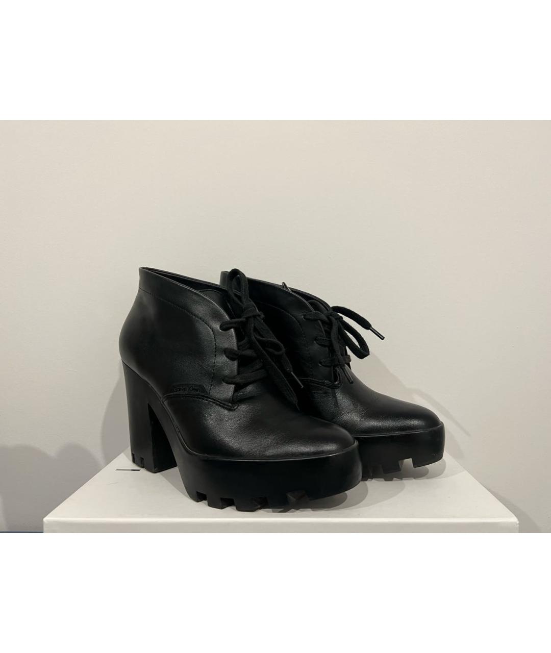 CALVIN KLEIN JEANS Черные кожаные ботинки, фото 2