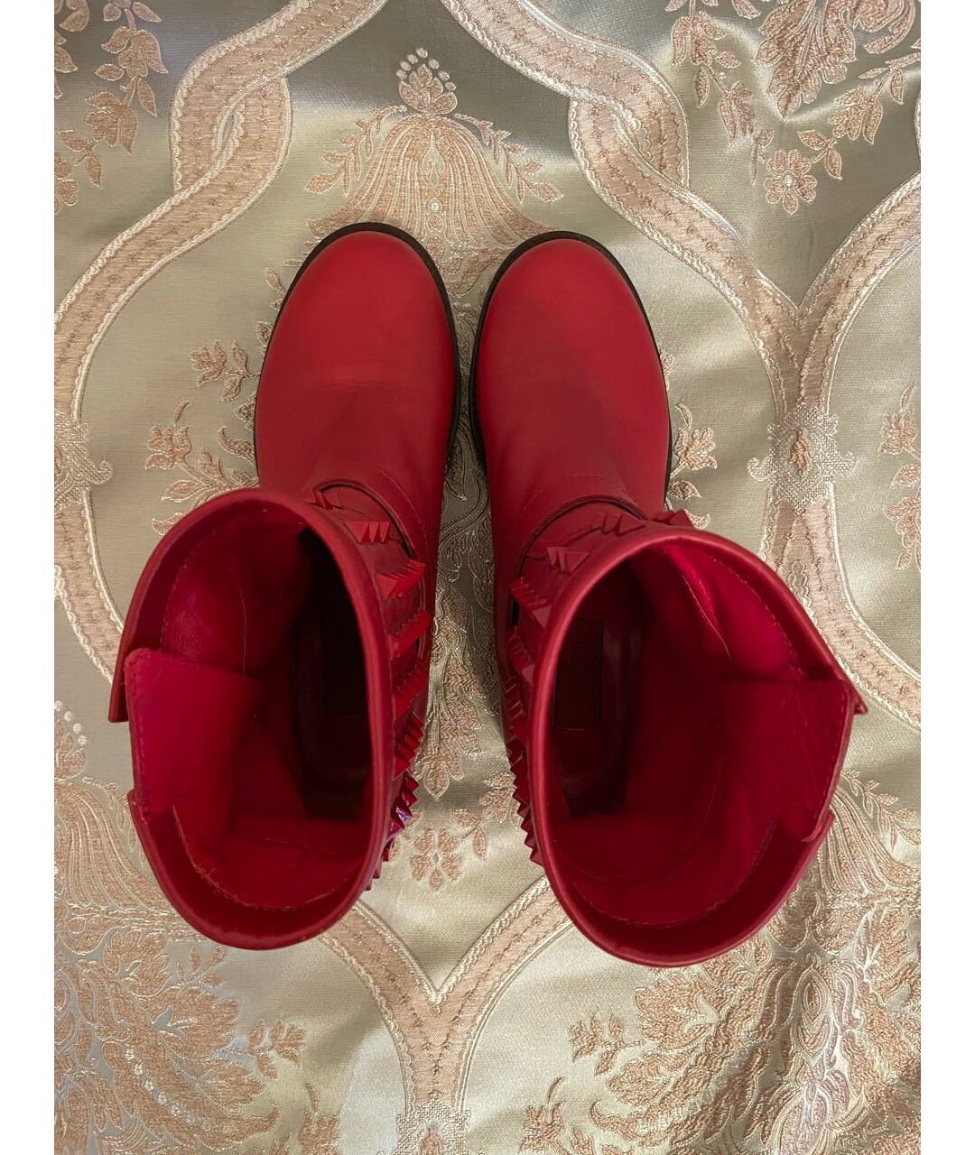 VALENTINO GARAVANI Красные кожаные ботинки, фото 3
