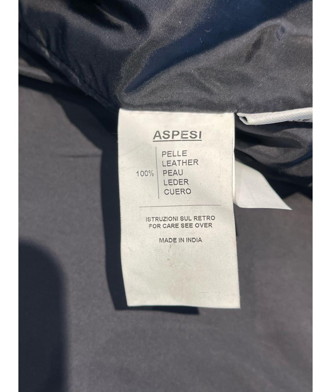ASPESI Черная кожаная рубашка, фото 5
