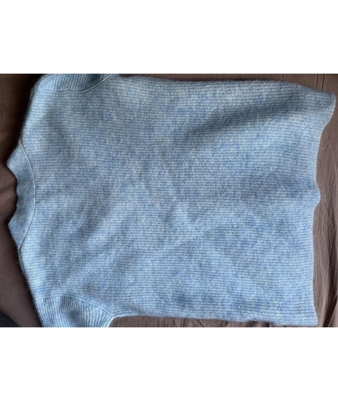GANNI Голубой шерстяной джемпер / свитер, фото 2