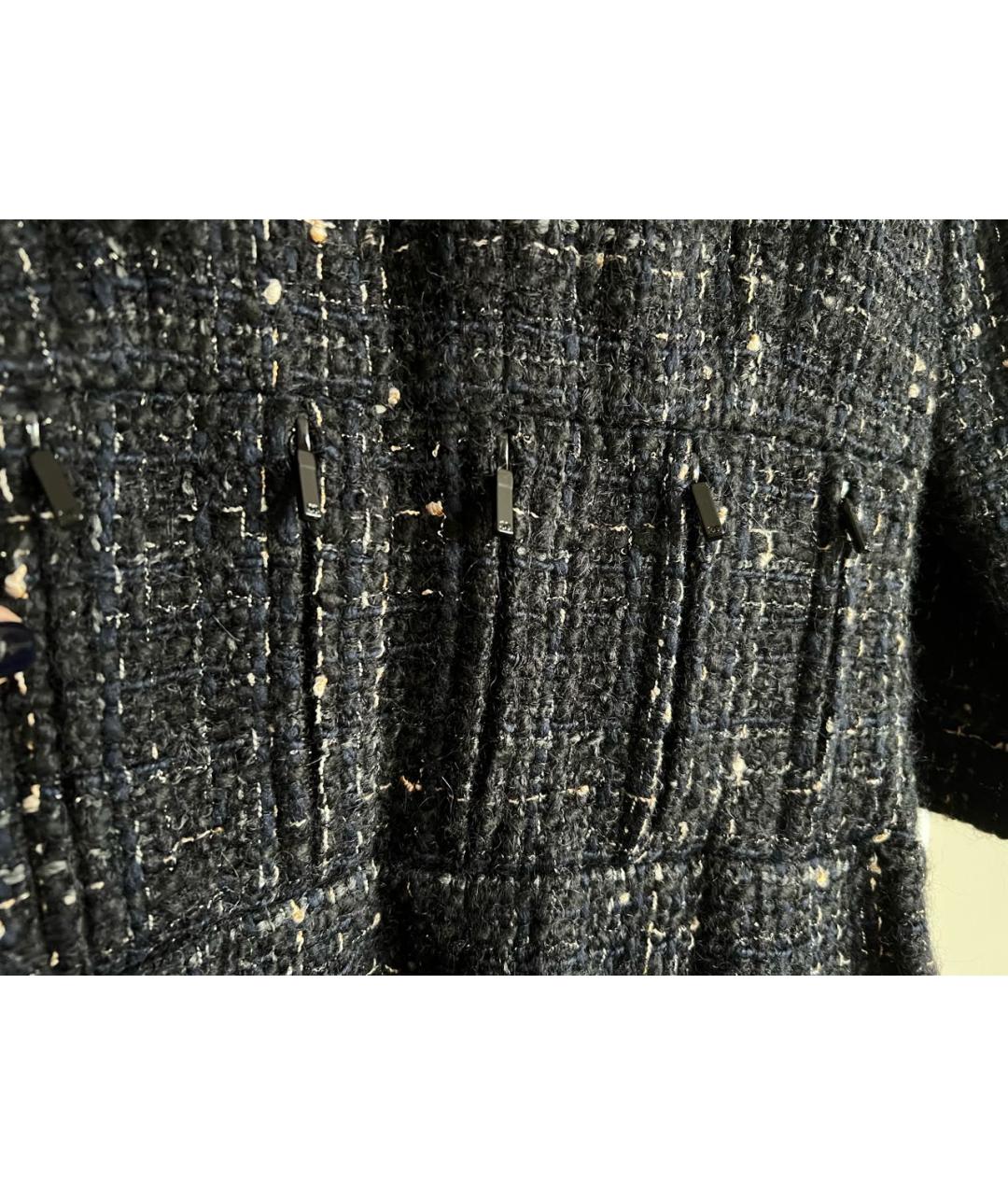 CHANEL Черный шерстяной костюм с брюками, фото 6