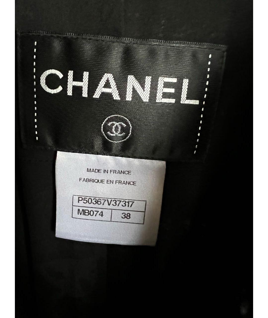 CHANEL Черный шерстяной костюм с брюками, фото 4