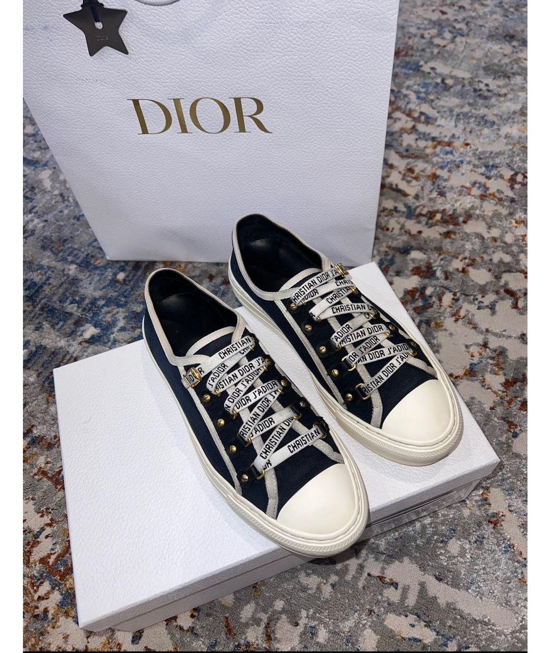 CHRISTIAN DIOR Черные текстильные кеды, фото 4