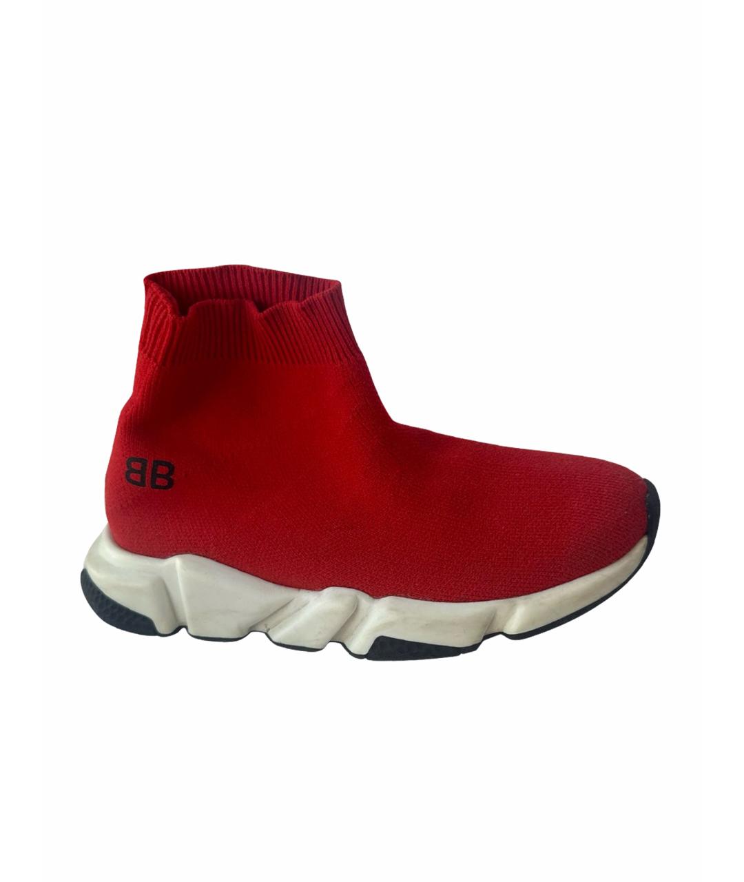 BALENCIAGA Красные текстильные ботинки, фото 1