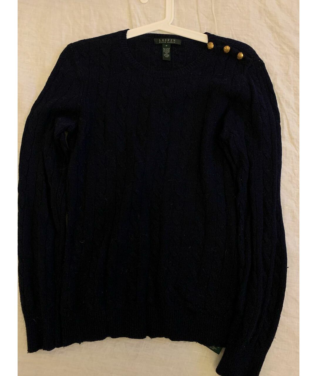 RALPH LAUREN Темно-синий шерстяной джемпер / свитер, фото 2