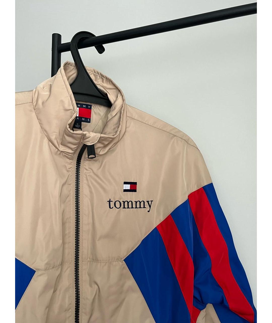 TOMMY HILFIGER Бежевая полиэстеровая спортивная куртка, фото 4