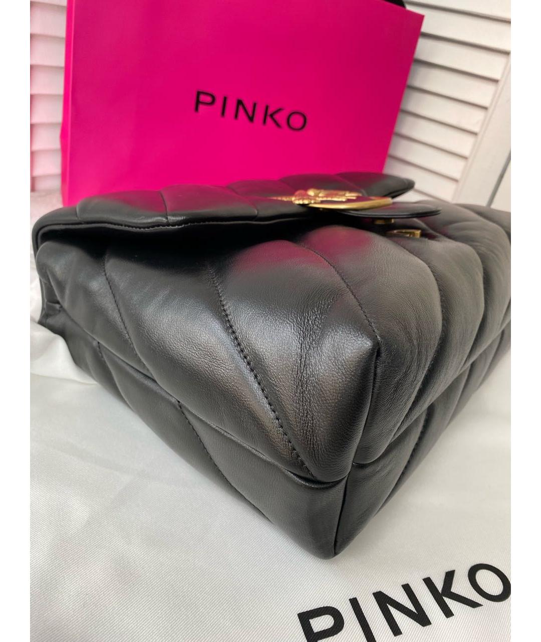 PINKO Черная кожаная сумка через плечо, фото 6