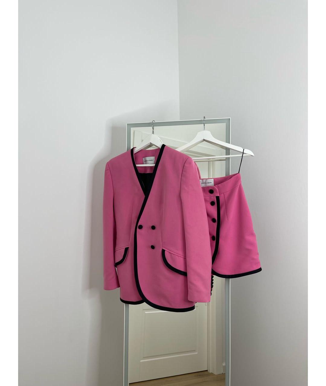 GEORGE KEBURIA Розовый вискозный костюм с юбками, фото 4