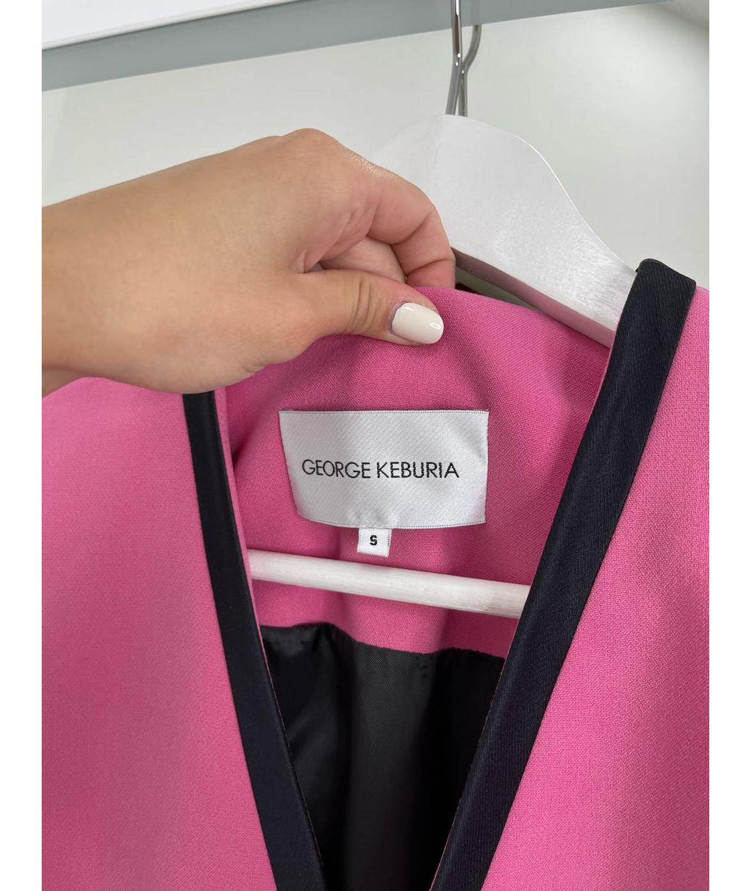 GEORGE KEBURIA Розовый вискозный костюм с юбками, фото 7