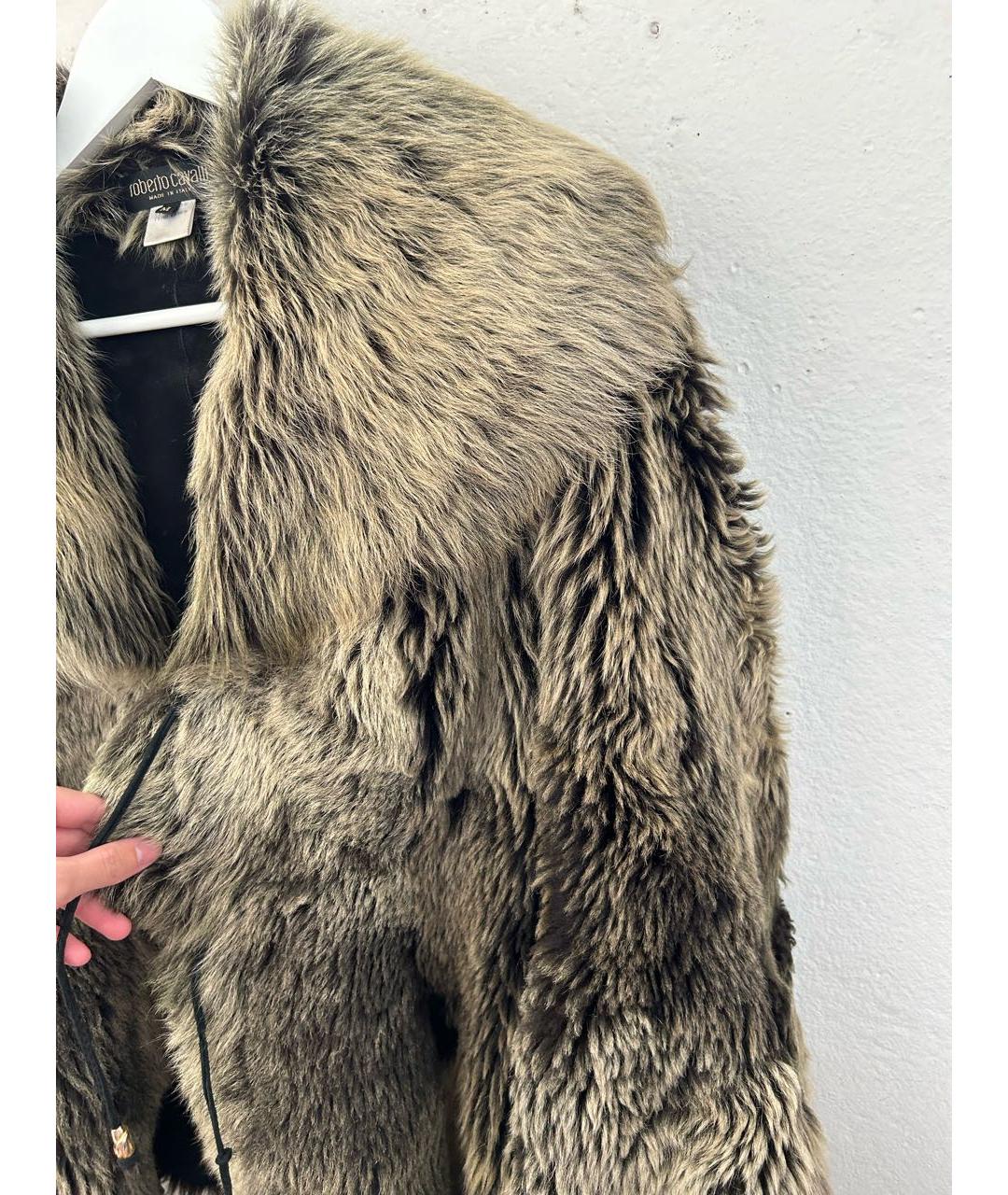 ROBERTO CAVALLI Коричневая меховая дубленка, фото 6