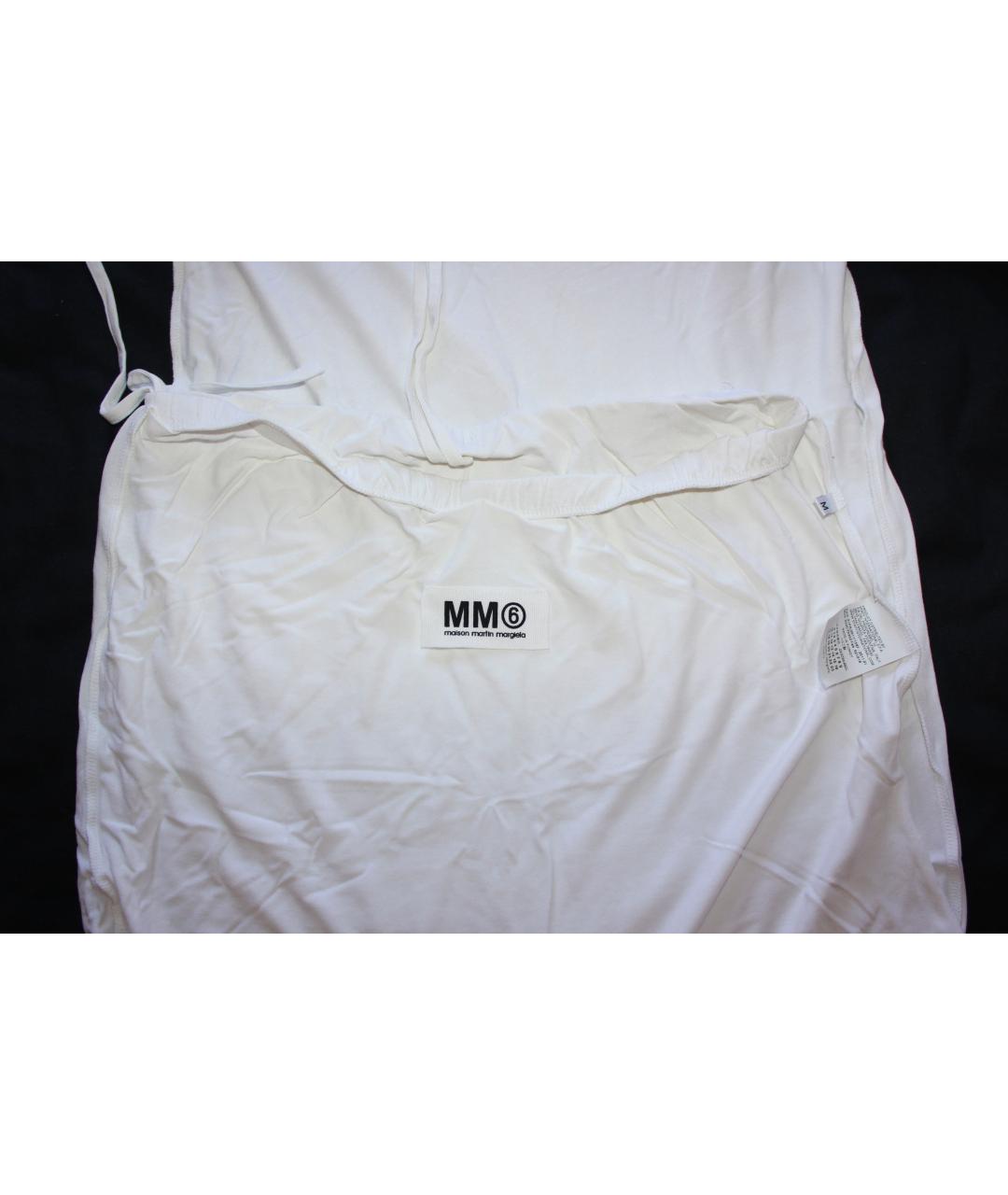 MM6 MAISON MARGIELA Белое вискозное повседневное платье, фото 4