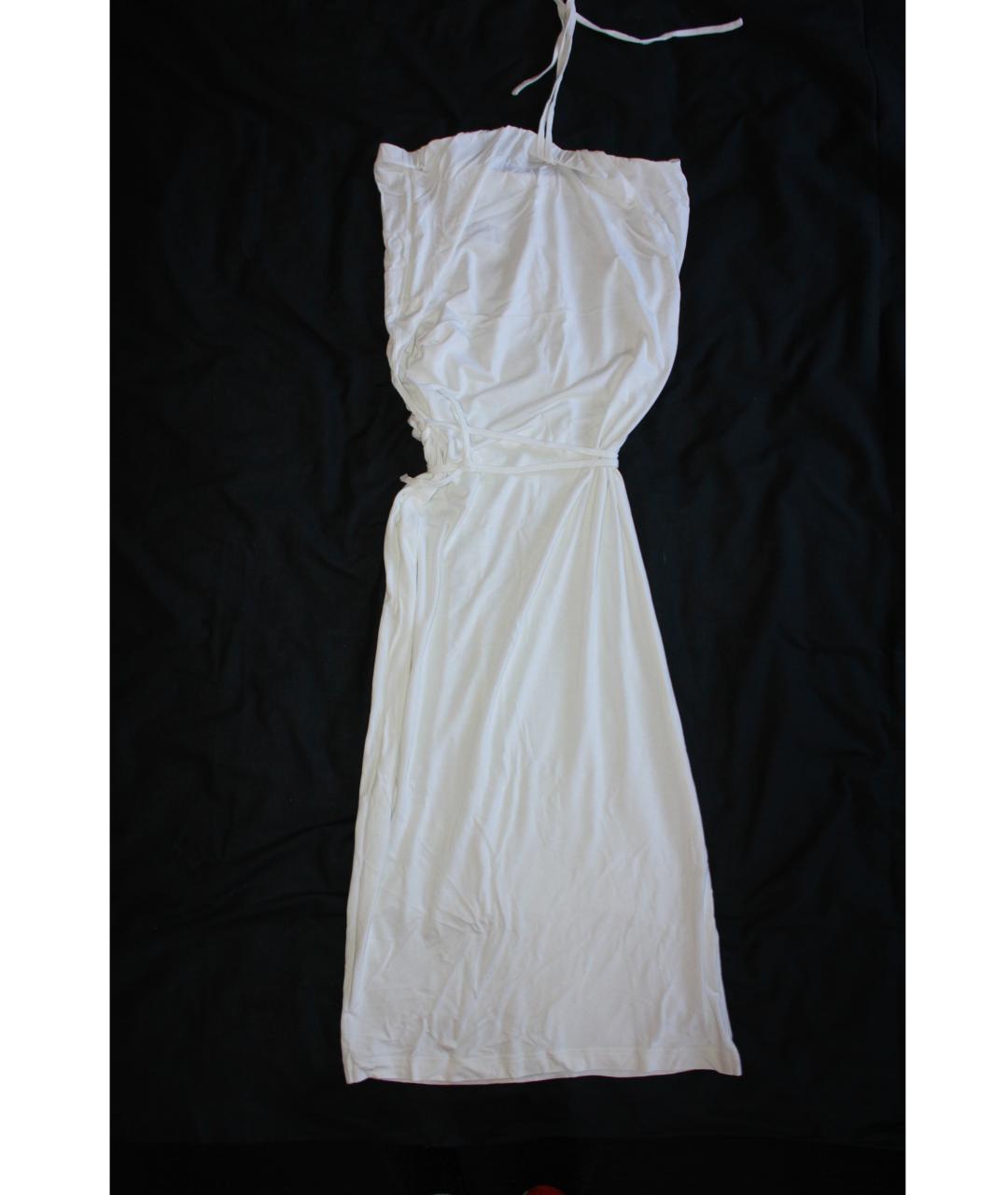 MM6 MAISON MARGIELA Белое вискозное повседневное платье, фото 7
