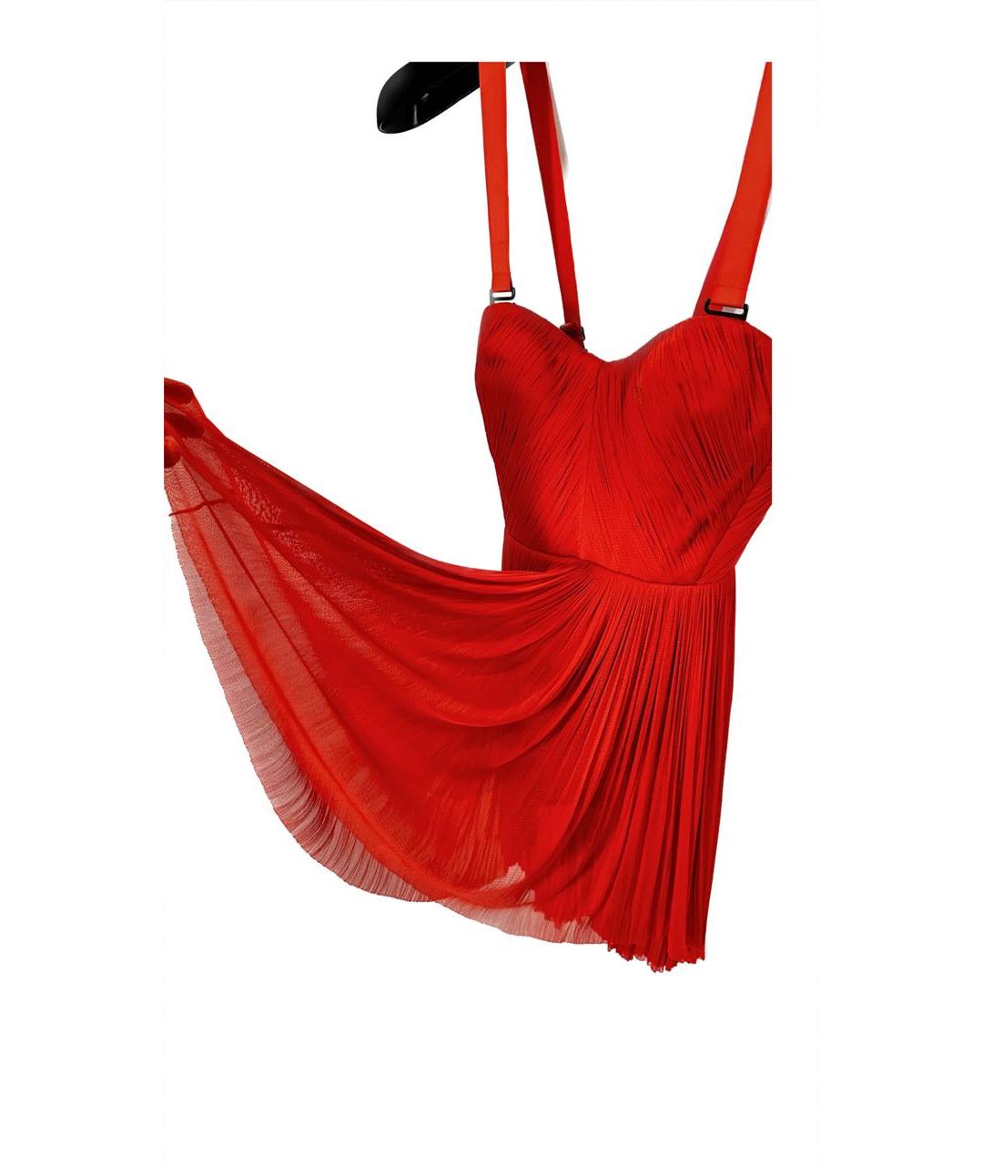 MARIA LUCIA HOHAN Красное шелковое коктейльное платье, фото 4
